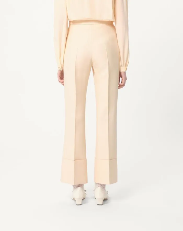Valentino Pants And Shorts Woman Crepe Couture Pants For Woman In Ivory Ivory