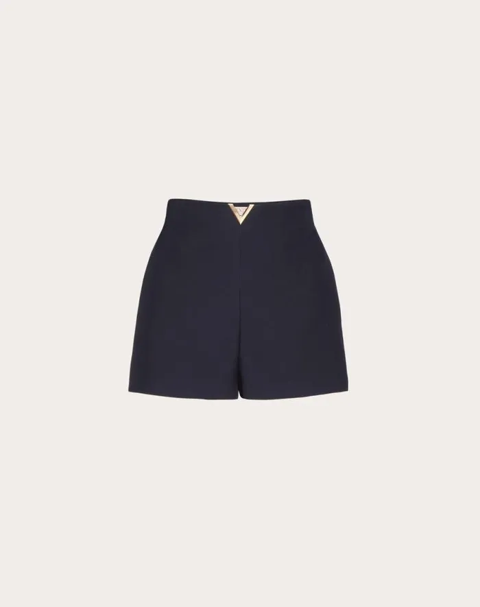 Valentino Pants And Shorts Woman Crepe Couture Shorts For Woman In Black Black