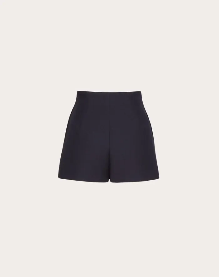 Valentino Pants And Shorts Woman Crepe Couture Shorts For Woman In Black Black
