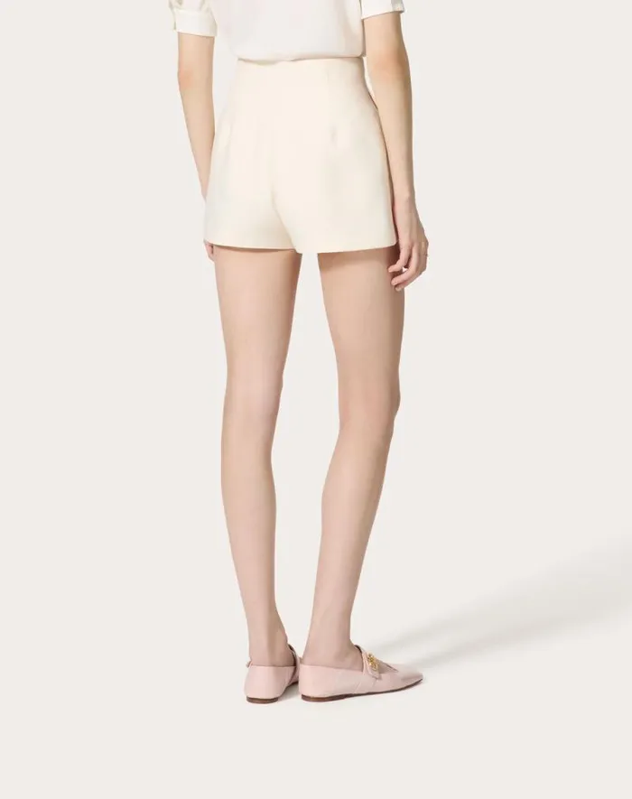 Valentino Pants And Shorts Woman Crepe Couture Shorts For Woman In Black Black
