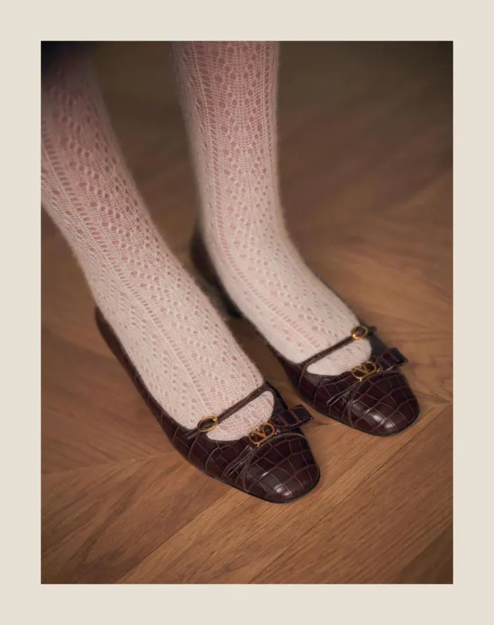 Valentino Pumps Woman Bowow Dcollet In Printed Calfskin 45mm For Woman In Brown Brown Valentino Pumps Woman Bowow Dcollet In Printed Calfskin 45mm For Woman In Brown Brown