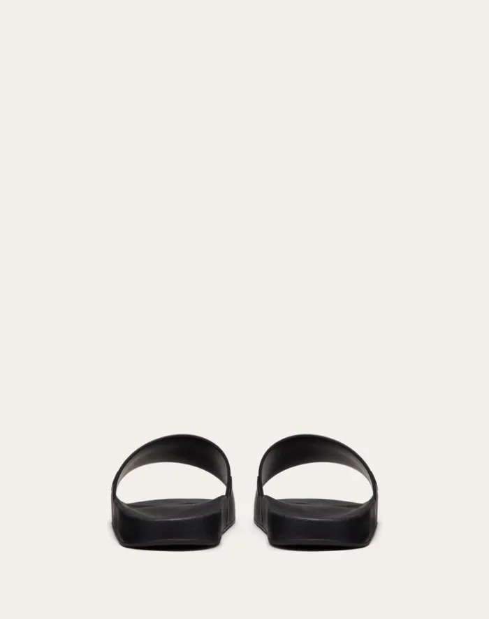 Valentino Sandals Man Vltn Rubber Slider Sandal For Man In Black Black Valentino Sandals Man Vltn Rubber Slider Sandal For Man In Black Black