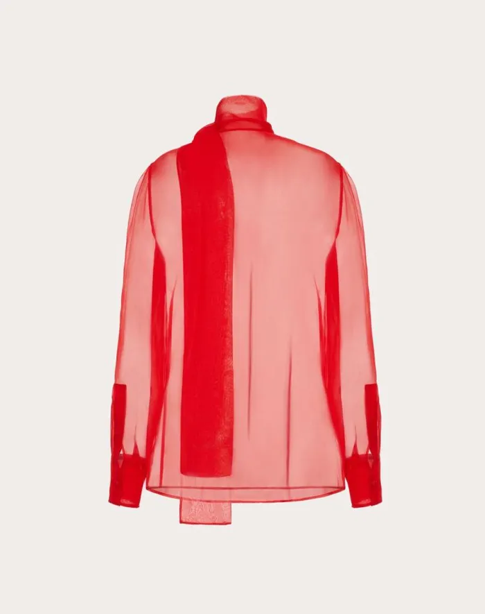 Valentino Shirts And Tops Woman Chiffon Blouse For Woman In Red Red Valentino Shirts And Tops Woman Chiffon Blouse For Woman In Red Red