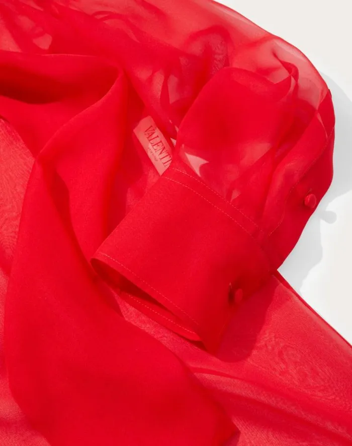 Valentino Shirts And Tops Woman Chiffon Blouse For Woman In Red Red Valentino Shirts And Tops Woman Chiffon Blouse For Woman In Red Red