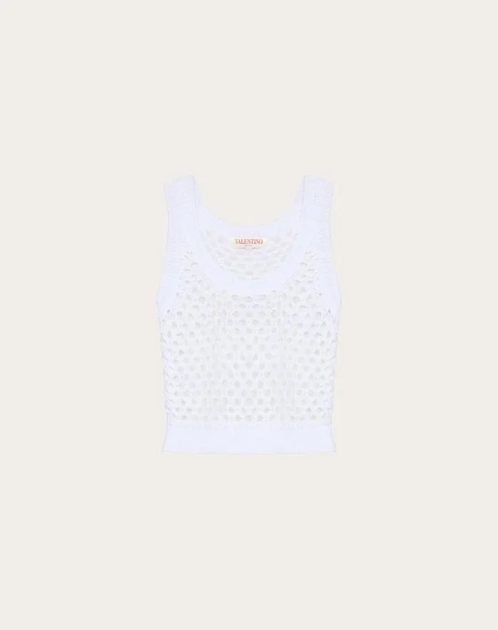 Valentino Shirts And Tops Woman Viscose Lurex And Sequin Top For Woman In White White Valentino Shirts And Tops Woman Viscose Lurex And Sequin Top For Woman In White White