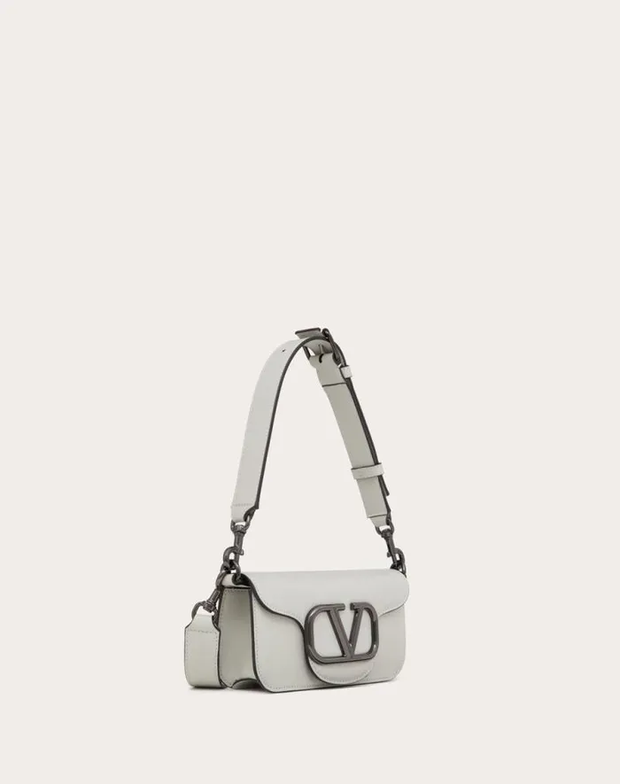 Valentino Shoulder Bags Man Mini Valentino Garavani Loc Crossbody Calfskin Bag For Man In Black Black Valentino Shoulder Bags Man Mini Valentino Garavani Loc Crossbody Calfskin Bag For Man In Black Black