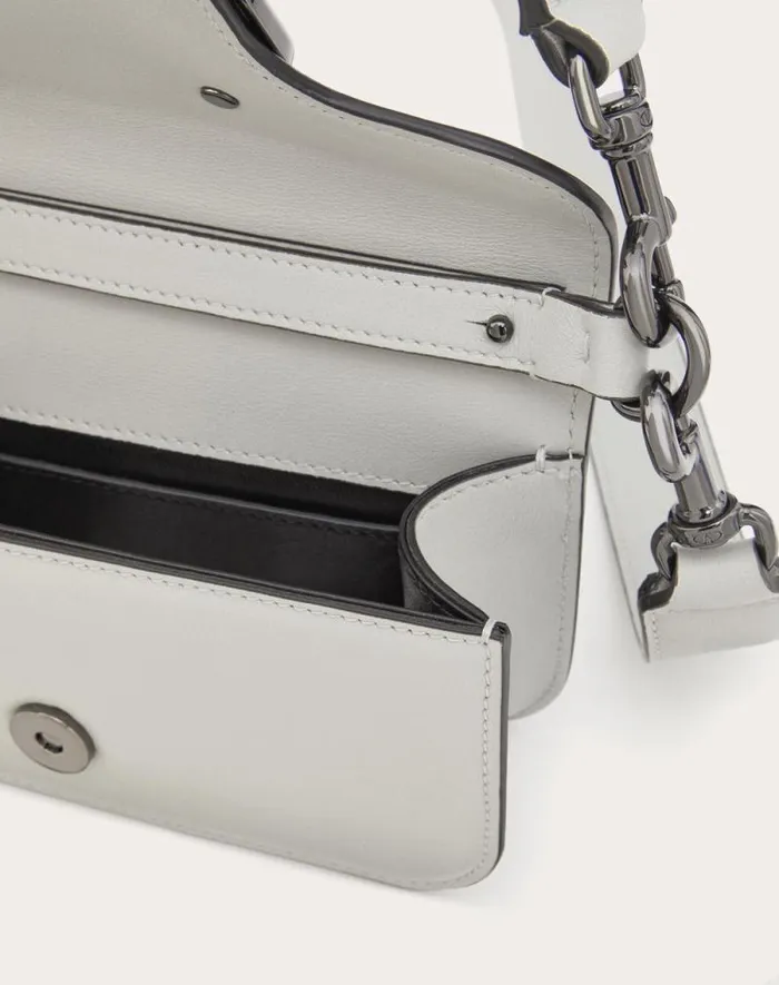 Valentino Shoulder Bags Man Mini Valentino Garavani Loc Crossbody Calfskin Bag For Man In Black Black Valentino Shoulder Bags Man Mini Valentino Garavani Loc Crossbody Calfskin Bag For Man In Black Black