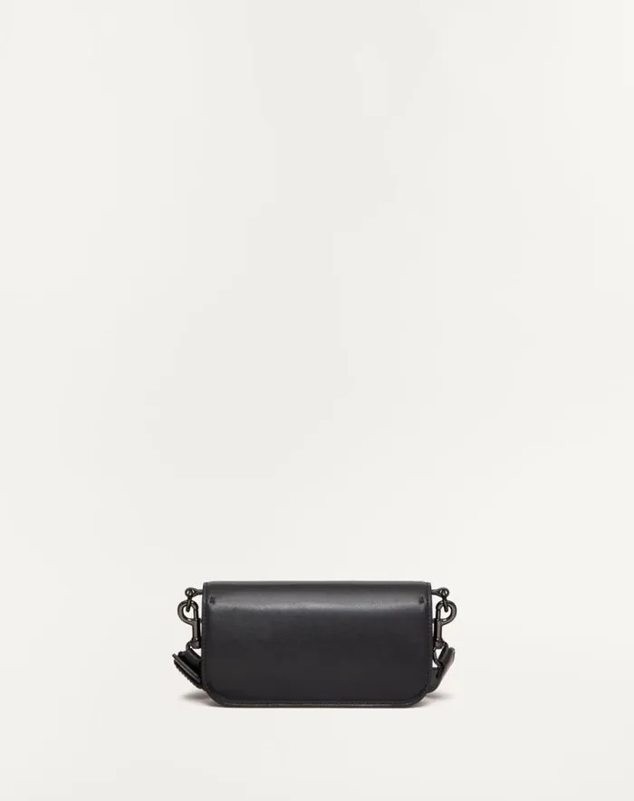 Valentino Shoulder Bags Man Mini Valentino Garavani Loc Crossbody Calfskin Bag For Man In Black Black Valentino Shoulder Bags Man Mini Valentino Garavani Loc Crossbody Calfskin Bag For Man In Black Black