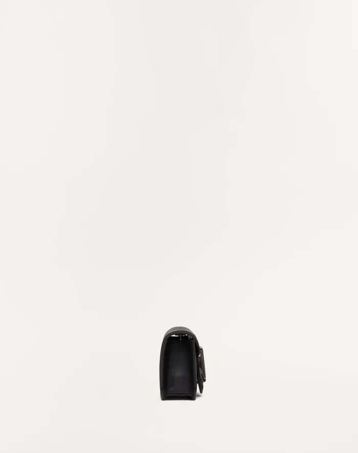 Valentino Shoulder Bags Man Mini Valentino Garavani Loc Crossbody Calfskin Bag For Man In Black Black Valentino Shoulder Bags Man Mini Valentino Garavani Loc Crossbody Calfskin Bag For Man In Black Black