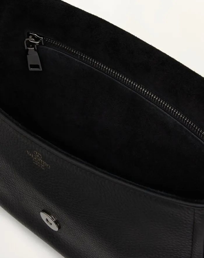 Valentino Shoulder Bags Man Valentino Garavani Alltime Grainy Calfskin Shoulder Bag For Man In Black Black Valentino Shoulder Bags Man Valentino Garavani Alltime Grainy Calfskin Shoulder Bag For Man In Black Black
