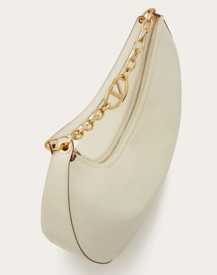 Valentino Shoulder Bags Woman Maxi Vlogo Moon Nappa Leather Hobo Bag With Chain For Woman In Cocoa Cocoa Valentino Shoulder Bags Woman Maxi Vlogo Moon Nappa Leather Hobo Bag With Chain For Woman In Cocoa Cocoa