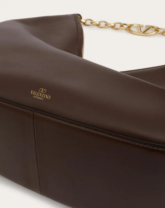 Valentino Shoulder Bags Woman Maxi Vlogo Moon Nappa Leather Hobo Bag With Chain For Woman In Cocoa Cocoa Valentino Shoulder Bags Woman Maxi Vlogo Moon Nappa Leather Hobo Bag With Chain For Woman In Cocoa Cocoa