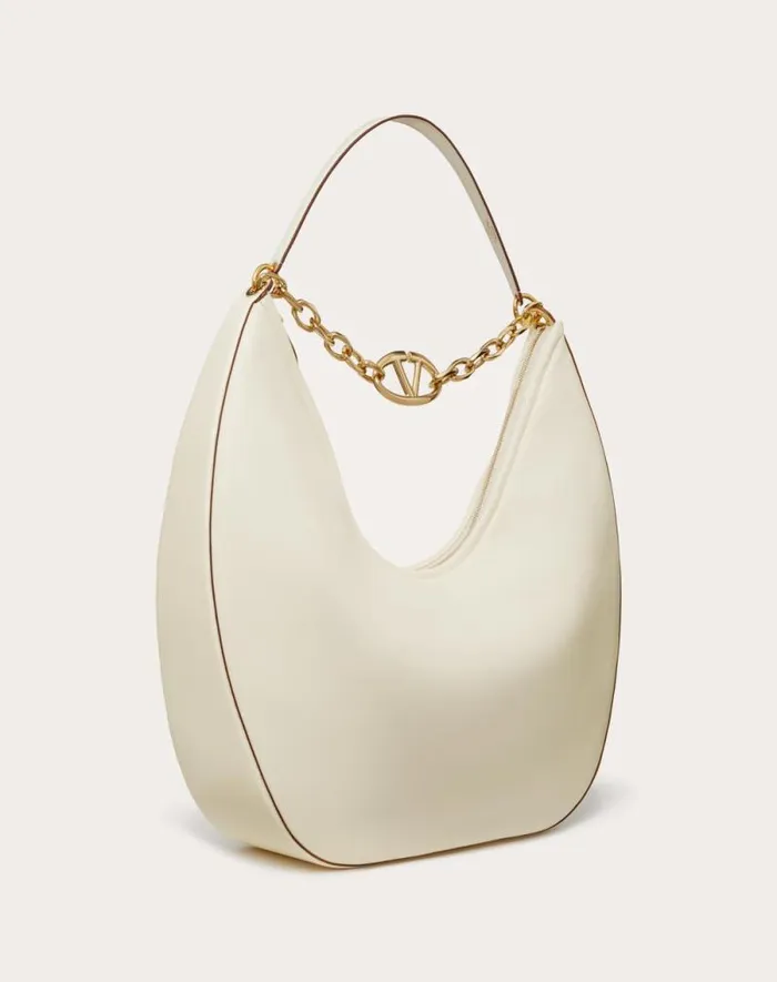 Valentino Shoulder Bags Woman Maxi Vlogo Moon Nappa Leather Hobo Bag With Chain For Woman In Cocoa Cocoa Valentino Shoulder Bags Woman Maxi Vlogo Moon Nappa Leather Hobo Bag With Chain For Woman In Cocoa Cocoa