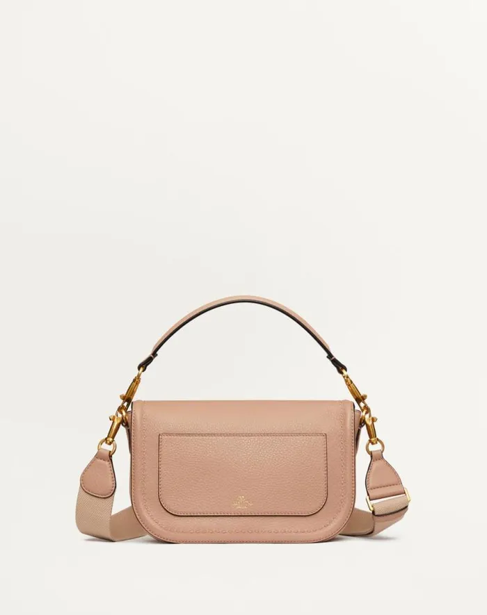 Valentino Shoulder Bags Woman Valentino Garavani Alltime Grainy Calfskin Shoulder Bag For Woman In Almond Almond Valentino Shoulder Bags Woman Valentino Garavani Alltime Grainy Calfskin Shoulder Bag For Woman In Almond Almond