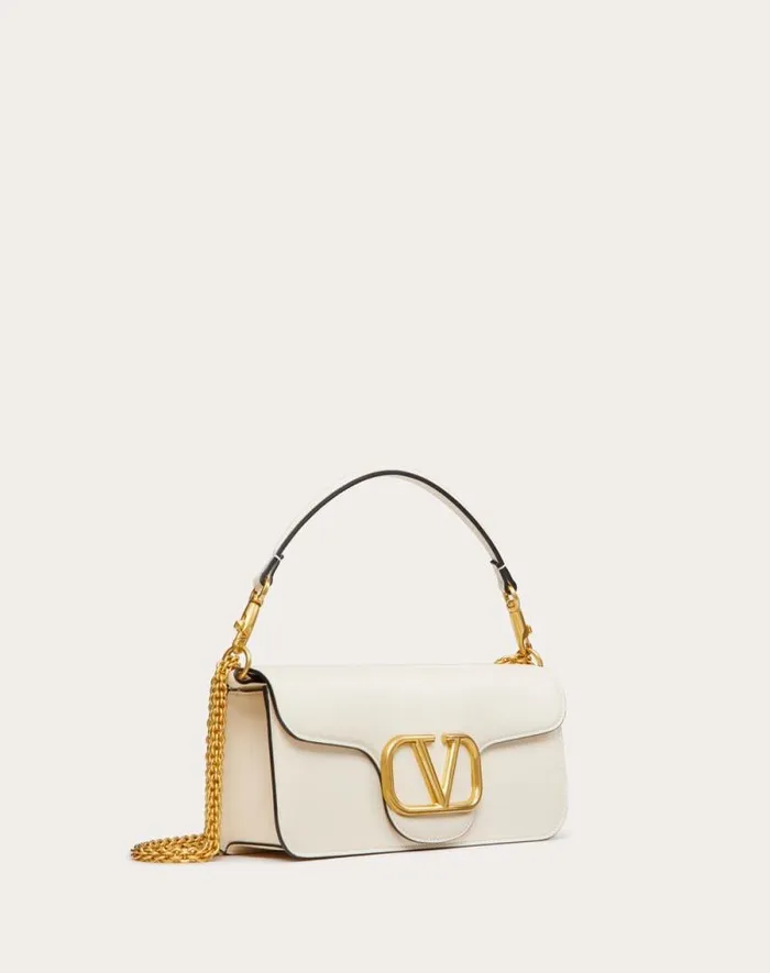 Valentino Shoulder Bags Woman Valentino Garavani Loc Calfskin Shoulder Bag For Woman In Black Black