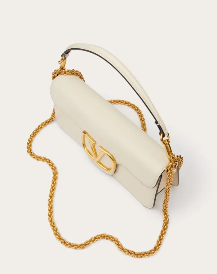 Valentino Shoulder Bags Woman Valentino Garavani Loc Calfskin Shoulder Bag For Woman In Black Black