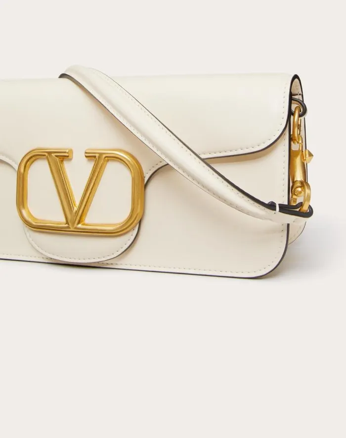 Valentino Shoulder Bags Woman Valentino Garavani Loc Calfskin Shoulder Bag For Woman In Black Black