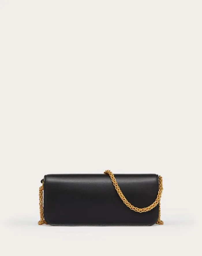 Valentino Shoulder Bags Woman Valentino Garavani Loc Calfskin Shoulder Bag For Woman In Black Black