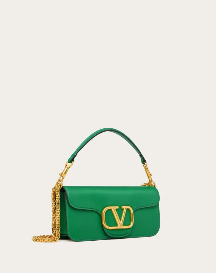 Valentino Shoulder Bags Woman Valentino Garavani Loc Calfskin Shoulder Bag For Woman In Black Black