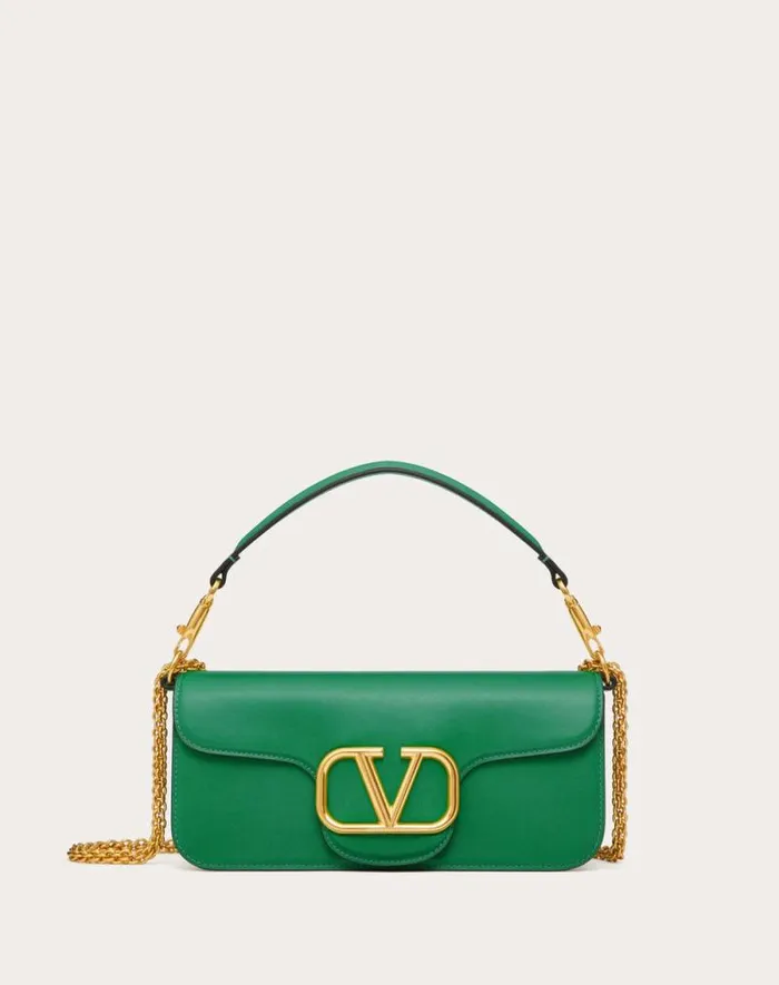Valentino Shoulder Bags Woman Valentino Garavani Loc Calfskin Shoulder Bag For Woman In Black Black