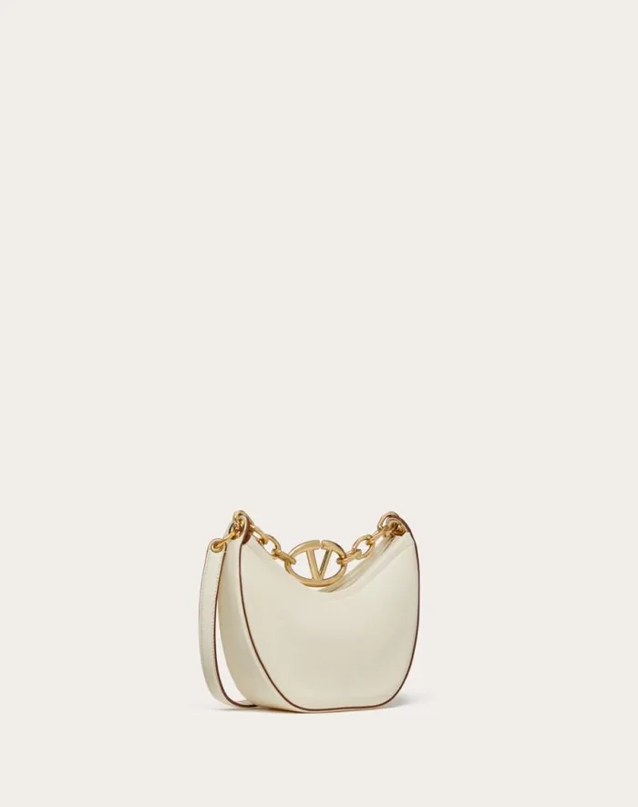 Valentino Shoulder Bags Woman Vlogo Moon Mini Hobo Bag In Nappa Leather With Chain For Woman In Rosso Valentino Rosso Valentino Valentino Shoulder Bags Woman Vlogo Moon Mini Hobo Bag In Nappa Leather With Chain For Woman In Rosso Valentino Rosso Valentino