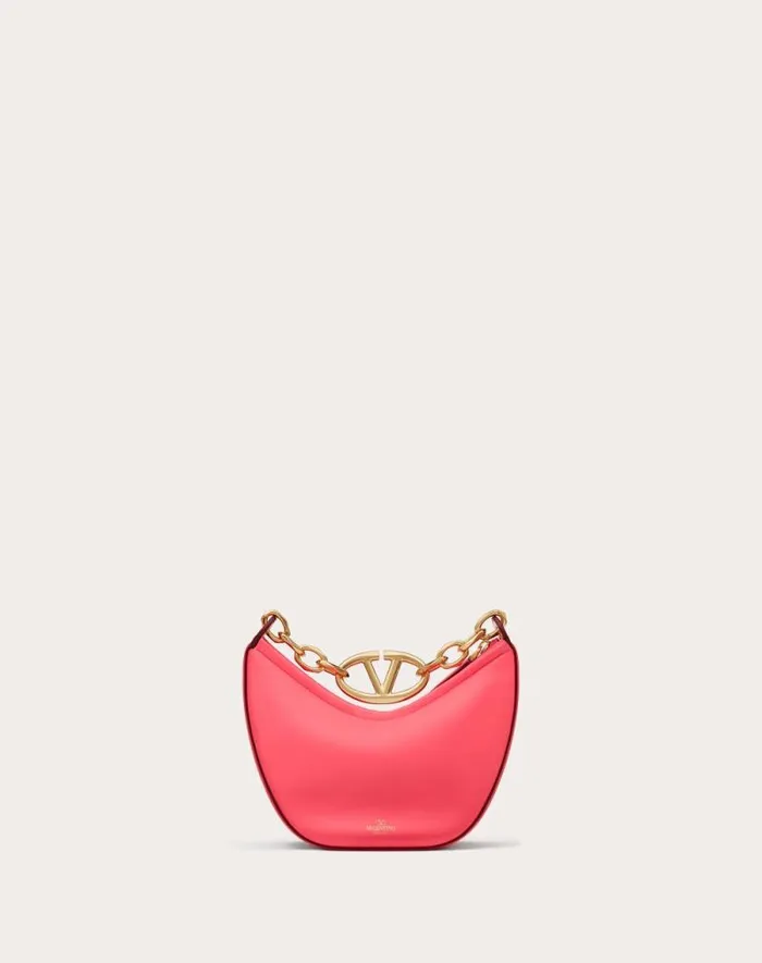 Valentino Shoulder Bags Woman Vlogo Moon Mini Hobo Bag In Nappa Leather With Chain For Woman In Rosso Valentino Rosso Valentino Valentino Shoulder Bags Woman Vlogo Moon Mini Hobo Bag In Nappa Leather With Chain For Woman In Rosso Valentino Rosso Valentino