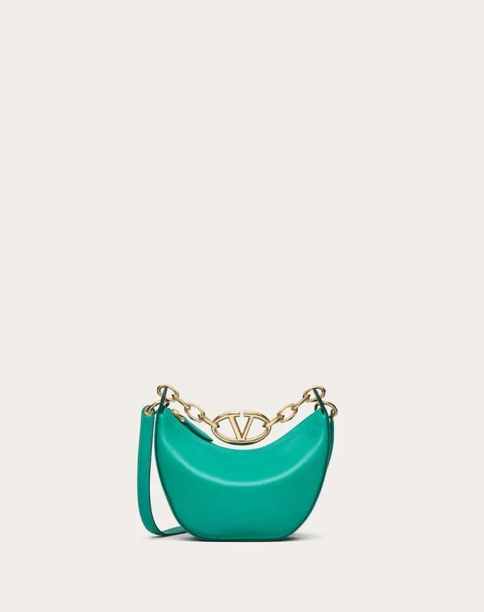 Valentino Shoulder Bags Woman Vlogo Moon Mini Hobo Bag In Nappa Leather With Chain For Woman In Rosso Valentino Rosso Valentino Valentino Shoulder Bags Woman Vlogo Moon Mini Hobo Bag In Nappa Leather With Chain For Woman In Rosso Valentino Rosso Valentino