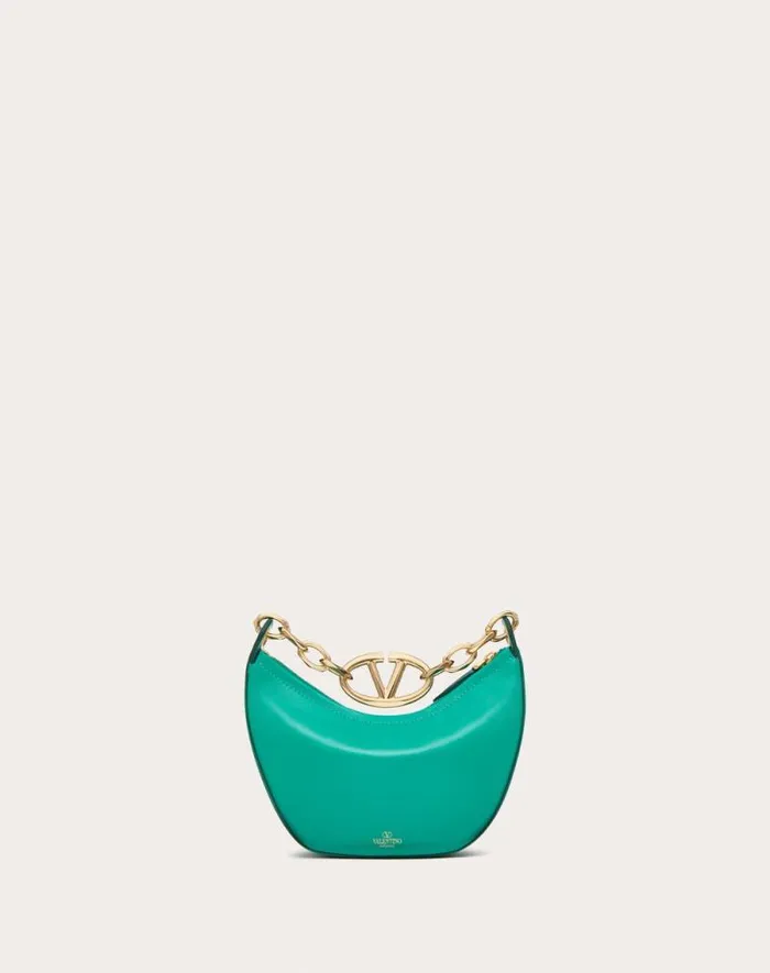 Valentino Shoulder Bags Woman Vlogo Moon Mini Hobo Bag In Nappa Leather With Chain For Woman In Rosso Valentino Rosso Valentino Valentino Shoulder Bags Woman Vlogo Moon Mini Hobo Bag In Nappa Leather With Chain For Woman In Rosso Valentino Rosso Valentino