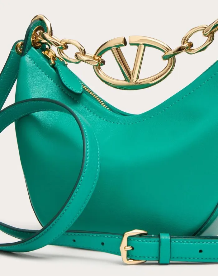 Valentino Shoulder Bags Woman Vlogo Moon Mini Hobo Bag In Nappa Leather With Chain For Woman In Rosso Valentino Rosso Valentino Valentino Shoulder Bags Woman Vlogo Moon Mini Hobo Bag In Nappa Leather With Chain For Woman In Rosso Valentino Rosso Valentino
