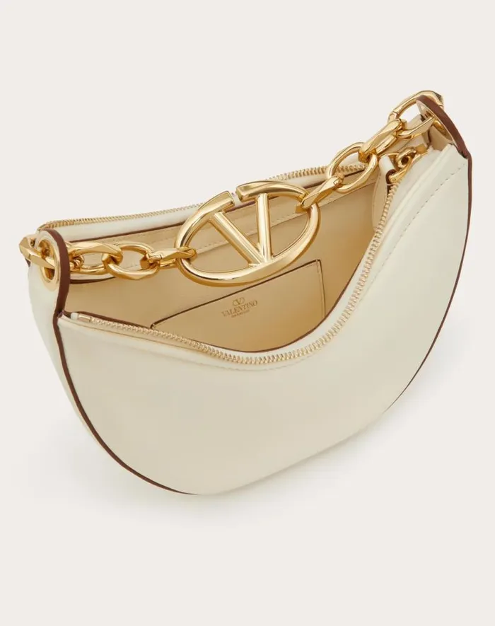 Valentino Shoulder Bags Woman Vlogo Moon Mini Hobo Bag In Nappa Leather With Chain For Woman In Rosso Valentino Rosso Valentino Valentino Shoulder Bags Woman Vlogo Moon Mini Hobo Bag In Nappa Leather With Chain For Woman In Rosso Valentino Rosso Valentino