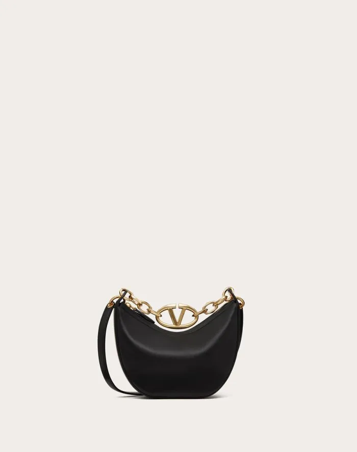 Valentino Shoulder Bags Woman Vlogo Moon Mini Hobo Bag In Nappa Leather With Chain For Woman In Rosso Valentino Rosso Valentino Valentino Shoulder Bags Woman Vlogo Moon Mini Hobo Bag In Nappa Leather With Chain For Woman In Rosso Valentino Rosso Valentino