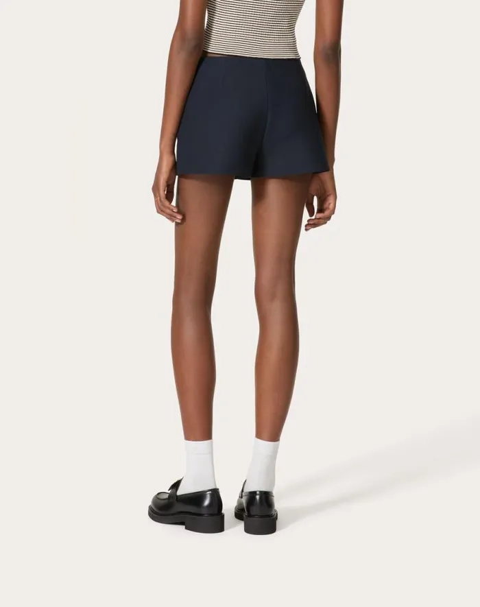 Valentino Skirts Woman Crepe Couture Skort For Woman In Black Black Valentino Skirts Woman Crepe Couture Skort For Woman In Black Black