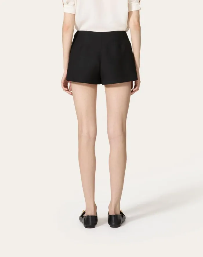 Valentino Skirts Woman Crepe Couture Skort For Woman In Black Black Valentino Skirts Woman Crepe Couture Skort For Woman In Black Black