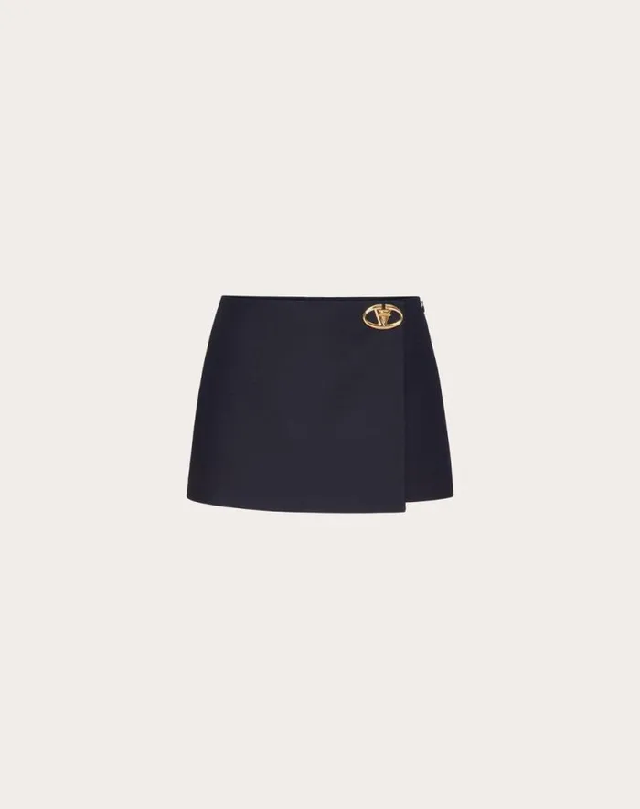 Valentino Skirts Woman Crepe Couture Skort For Woman In Black Black Valentino Skirts Woman Crepe Couture Skort For Woman In Black Black