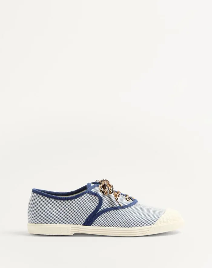 Valentino Sneakers Man Bay By Bay Fabric Sneaker For Man In Whitebaltic Blue Whitebaltic Blue Valentino Sneakers Man Bay By Bay Fabric Sneaker For Man In Whitebaltic Blue Whitebaltic Blue