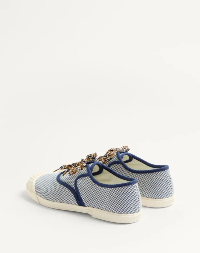 Valentino Sneakers Man Bay By Bay Fabric Sneaker For Man In Whitebaltic Blue Whitebaltic Blue Valentino Sneakers Man Bay By Bay Fabric Sneaker For Man In Whitebaltic Blue Whitebaltic Blue
