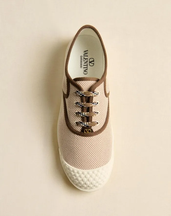 Valentino Sneakers Man Bay By Bay Fabric Sneaker For Man In Whitebaltic Blue Whitebaltic Blue Valentino Sneakers Man Bay By Bay Fabric Sneaker For Man In Whitebaltic Blue Whitebaltic Blue