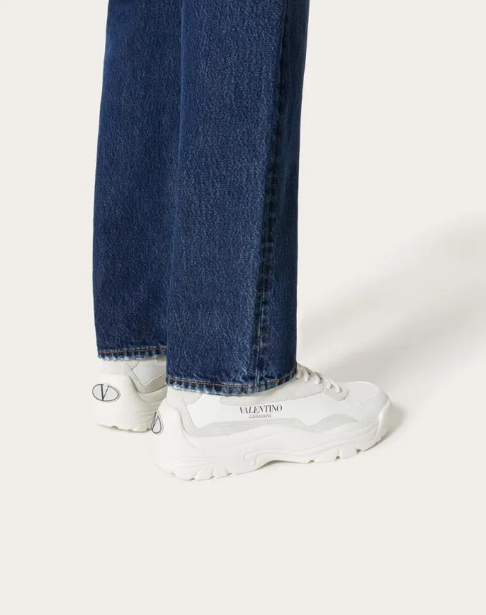 Valentino Sneakers Man Gumboy Calfskin Sneaker For Man In White White Valentino Sneakers Man Gumboy Calfskin Sneaker For Man In White White