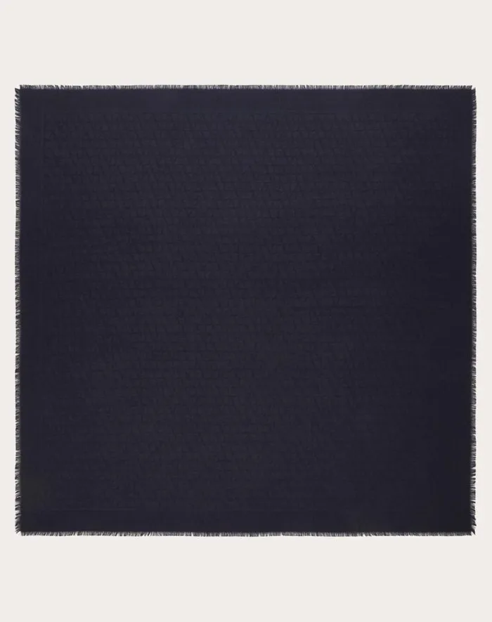 Valentino Soft Accessories Woman Toile Iconographe Wool And Silk Shawl For Woman In Black Black Valentino Soft Accessories Woman Toile Iconographe Wool And Silk Shawl For Woman In Black Black