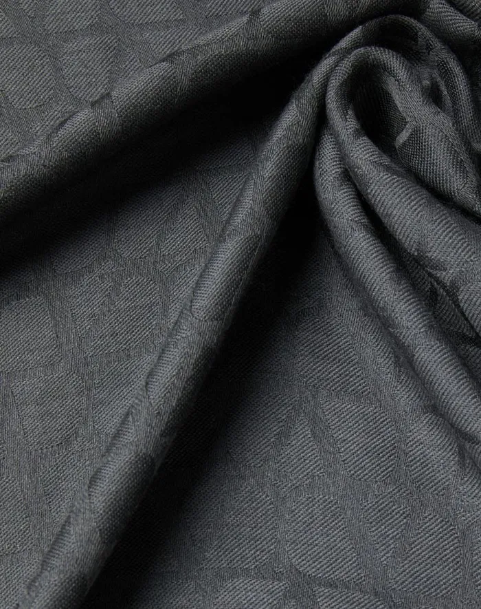 Valentino Soft Accessories Woman Toile Iconographe Wool And Silk Shawl For Woman In Black Black Valentino Soft Accessories Woman Toile Iconographe Wool And Silk Shawl For Woman In Black Black