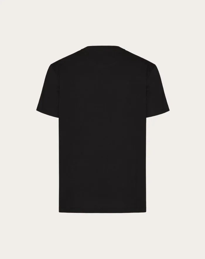 Valentino Tshirts And Sweatshirts Man Cotton Tshirt With Vlogo Signature Patch For Man In Mauve Mauve