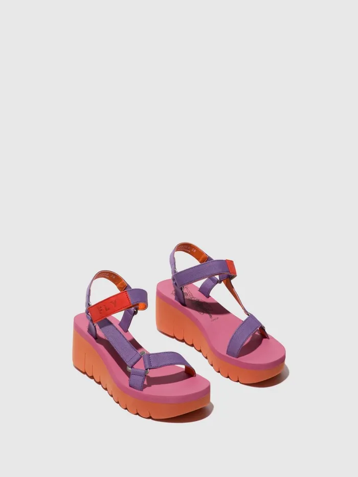 Velcro Sandals YEFA726FLY ORANGEVIOLET ROSE Women Fly London Sandals