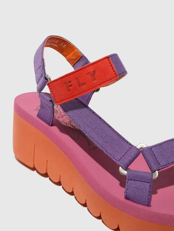 Velcro Sandals YEFA726FLY ORANGEVIOLET ROSE Women Fly London Sandals