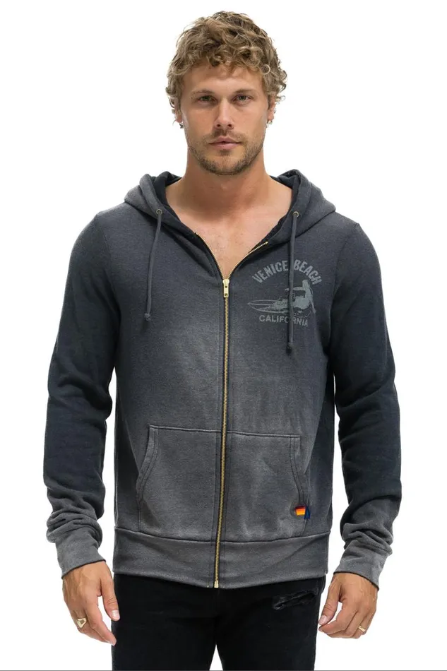 Venice Surfer Zip Hoodie 8211 Faded Smoke WomenMen Aviator Nation Hoodies