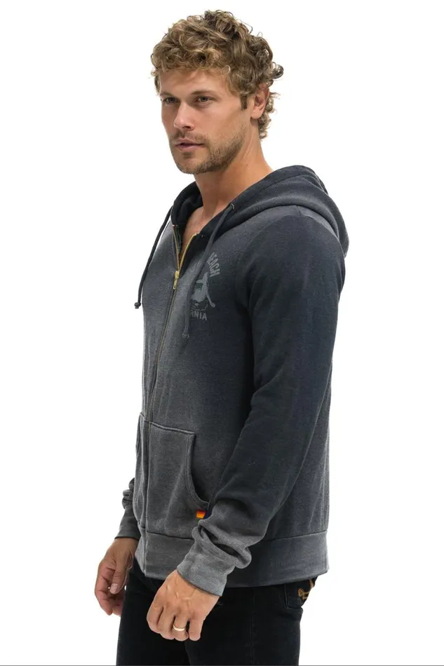 Venice Surfer Zip Hoodie 8211 Faded Smoke WomenMen Aviator Nation Hoodies
