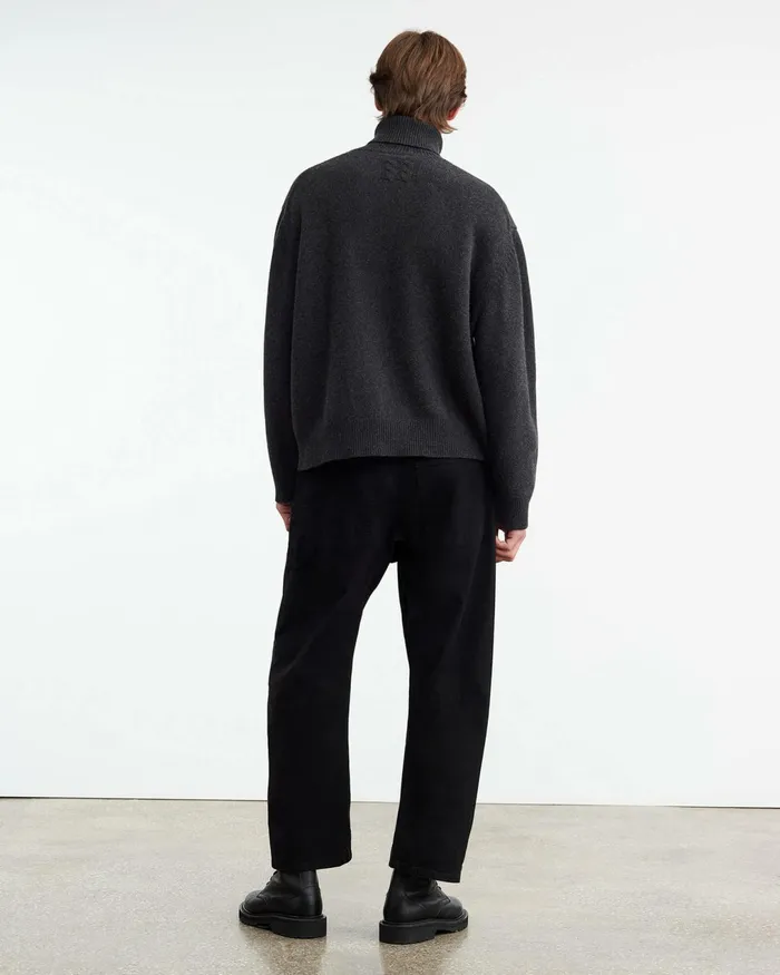 VINTON SWEATER Dark Charcoal Melange Men Nili Lotan Sweaters