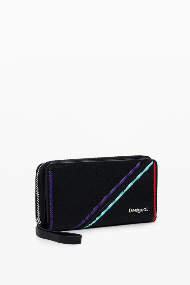 Wallets Women Desigual Large Rectangular Wallet Black