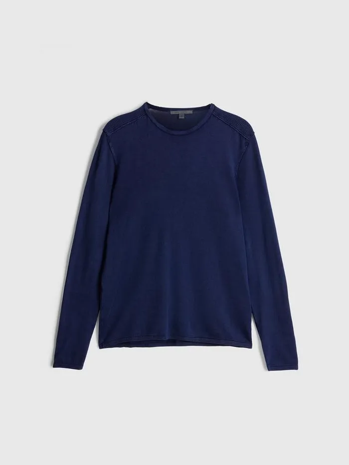 WALTER CREW NECK SWEATER Deep Blue Men John Varvatos Sweaters