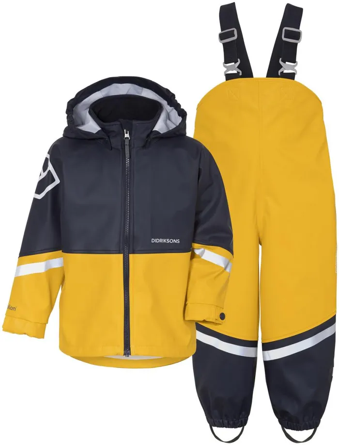 Waterman Kid039s Set Classic Oat Yellow Kids Didriksons Unlined Rain Set