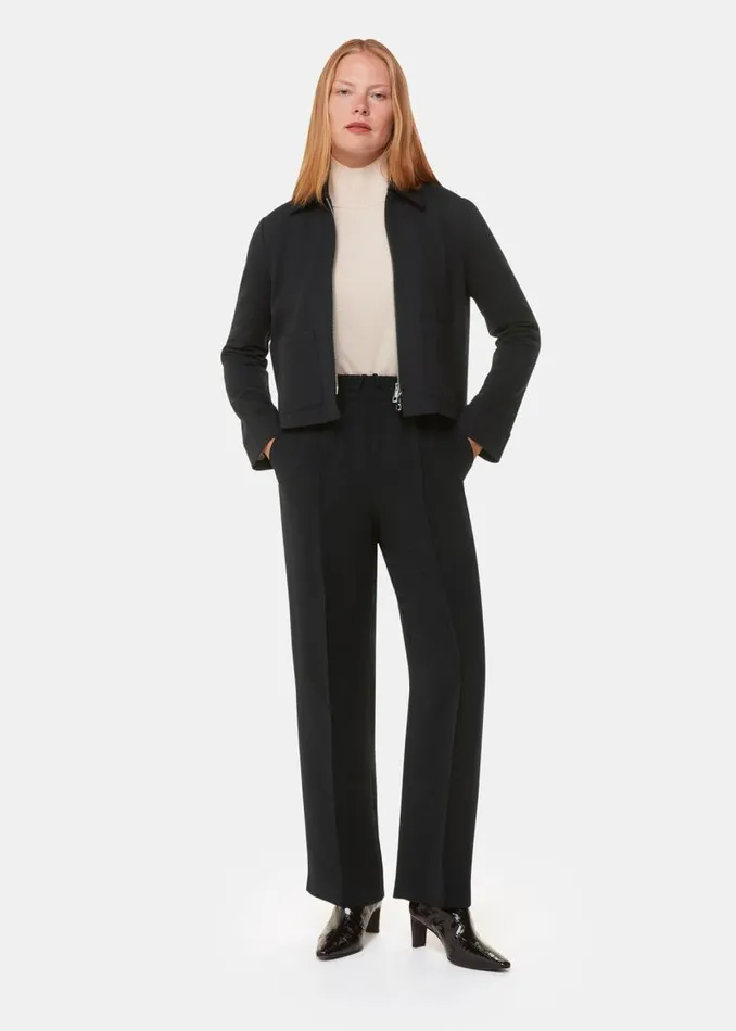 Whistles Coats and Jackets Black Marla Ponte Zip Through Jacket 8211 Women